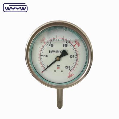 Quality Stainless Steel Liquid Filled Water Pressure Gauge , High Pressure Gauge Meter for sale