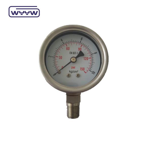 Quality 2.5" Glycerine Filled Stainless Steel Manometer Pressure Gauge EN837-1 for sale