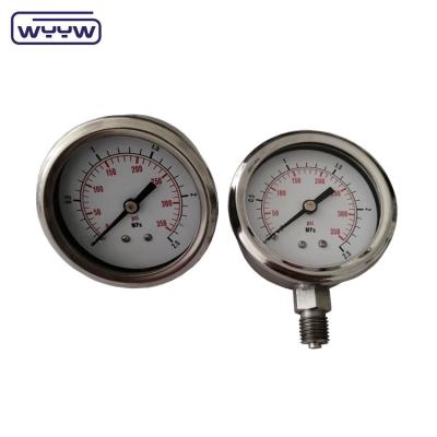 China Full SS304 Oil Filled Pressure Gauge 60mm with Stainless Steel Case for sale