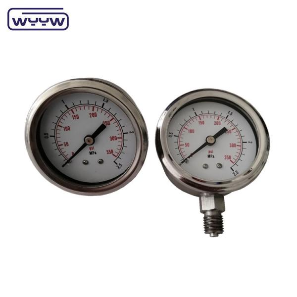 Quality Full SS304 Oil Filled Pressure Gauge 60mm with Stainless Steel Case for sale