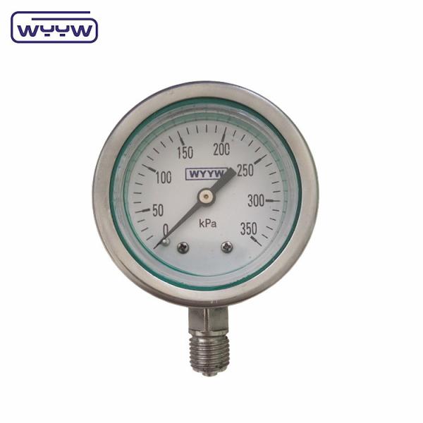 Quality 60mm Silicone Hydraulic Liquid Filled Pressure Gauge Stainless Steel Material for sale