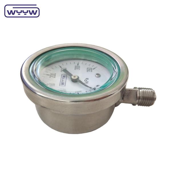 Quality 60mm Silicone Hydraulic Liquid Filled Pressure Gauge Stainless Steel Material for sale