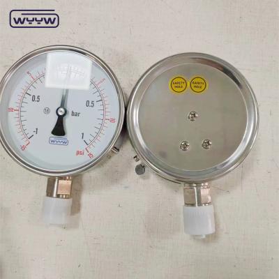 China WYYW Medidor de pressão composto 100 mm Medidor de pressão de vácuo com óleo de glicerina líquido à venda