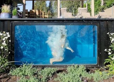 China Double Layer Hollow Tempered Glass 40FT Shipping Container Pool for sale