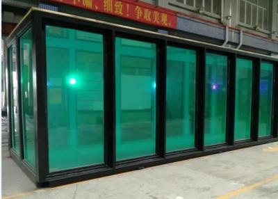 China Double Layer Hollow Tempered Glass 40ft Prefab Shipping Container Exhibition for sale