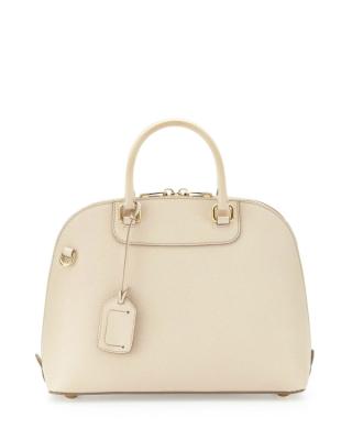 China Ivory Saffiano Elegant Genuine Leather Handbag For Female Dating , leather Tote Bag for sale