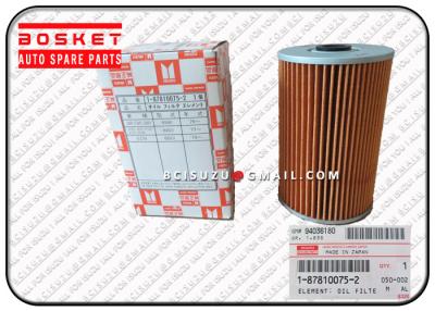 China 1-87810075-3 Isuzu Rubber / Paper Filters Fsr11 6BG1 Oil Filter Element 1878100753 for sale