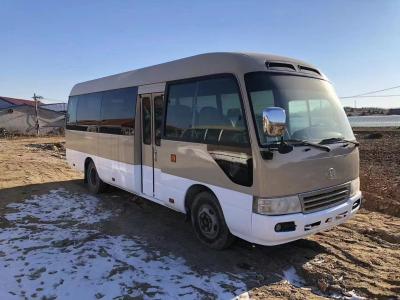 China Toyota Coaster Bus 23 Seater Toyota Mini Bus 2TR Gasoline Engine 2nd Hand School Bus for sale