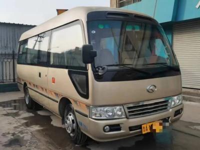 China Second Hand 17 Seater Minibus 19 Seats Front Engine Used Kinglong Coaster XMQ6606 External Swinging Door for sale