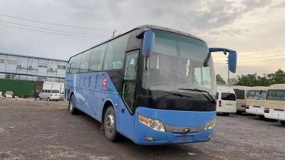 China Second Hand Microbus 60 Seats 2+3 Seats Layout Yuchai Engine Blue Color Air Conditioner Used Young Tong Bus ZK6107 for sale