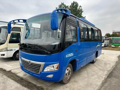 China Used Small Bus Blues Color 25 Seats Yuchai Engine 130hp Sliding Windows Left Hand Drive Dongfeng Bus DFA6660 for sale