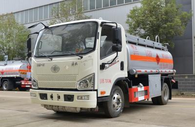 China Small 5 Cubic Used Oil Tanker 4*2 Jiefang Fuel Tanker Truck Double Rear Tires for sale