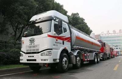 China FAW 8*4 Fuel Tanker Truck JM6 Model Used Oil Storage Tanks 31.5 Cubic 280hp LHD for sale