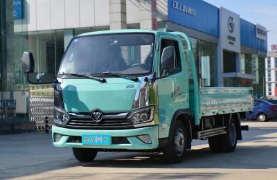 China Used Box Cargo Truck Single Cab Foton Light Truck Flat Bed 3.7 Meters Long Doule Rear Tries for sale