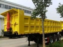 China 3 Axles Used Truck Trailers , Used Tipper Trailer With 45 Ton Payload for sale