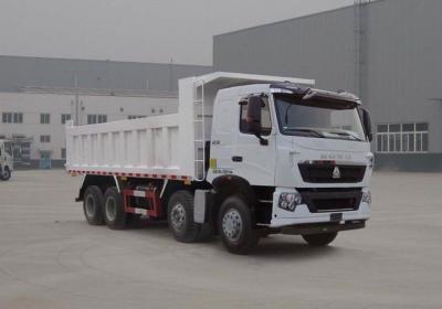 China 380HP HOWO A7 Used Dump Truck Front Side Lifting Type 300L Fuel Tanker Capacity for sale