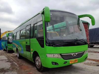 China Left Side Drive Green Second Hand Tourist Bus 35 Seat Diesel Euro IV 8045mm Length for sale