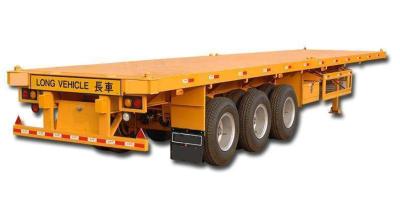 China Steel Flatbed Semi Trailer With 12R22.5 Triangle Tire 40 Feet Container Transport for sale