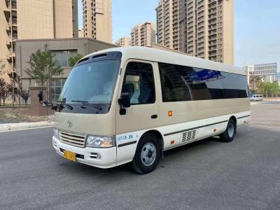 China Used Coaster Bus 2TR Engine 20 Seats Mini Bus Toyota Coaster Left Hand Drive Fully Automatic Door for sale
