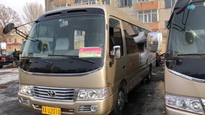 China Mini Buses 23 Seater Toyota Coster Bus Mini School Bus Gasoline Engine Antomatic Door for sale