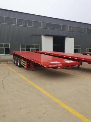 China New Tri-Axle  40 Tons  Foot Container Chassis Flatbed Semi Trucks Trailer for sale