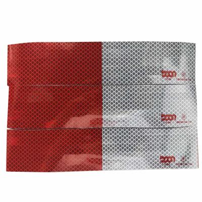 China Red And White Retro Reflective Markings PVC Adhesive For Truck Vehicle for sale