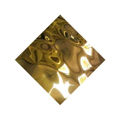 China Water Ripple Stamped PVD Stainless Steel Sheet Metal Cladding Decoration Material Anti Scar Wall Sheet for sale