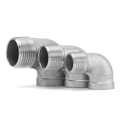 China Double Male Threaded 90 Degree Pipe Fittings 304 4 Inches Ss Tube Fittings for sale