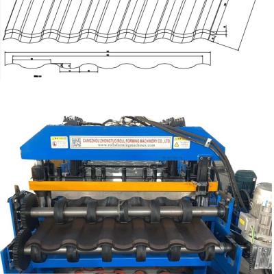 China High speed lace shearing step tile metal roofing sheet forming machine for sale