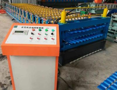 China Chain Driving Double Layer Roll Forming Machine 1200 mm Coil Sheet Feeding for sale