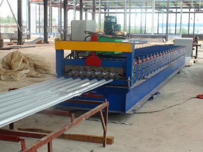 China Building Material Corrugated Sheet Roll Forming Machine 13 - 16 Stations Roller for sale