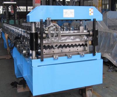 China Roofing Barrel Corrugated Sheet Metal Roll Forming Machines PLC Controlled System for sale