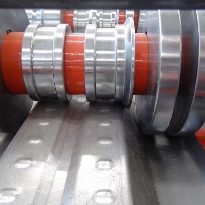 China 0.7mm Chain Or Gear Box Driven System Floor Decking Forming Machine Hydraulic Cutting Device for sale