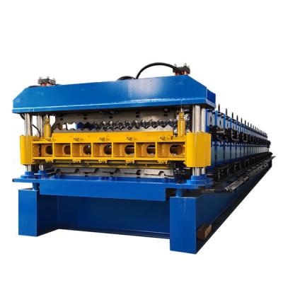 China Hydraulic Decoiler Plc Double Layer Roll Forming Machine for sale