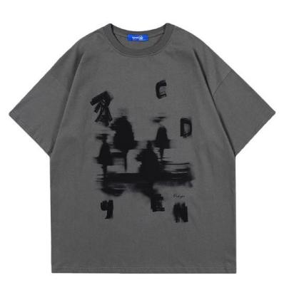 China Small Quantity Garment Manufacturer Men'S Short Sleeve Loose Fashion Cotton Drop T Shirt for sale