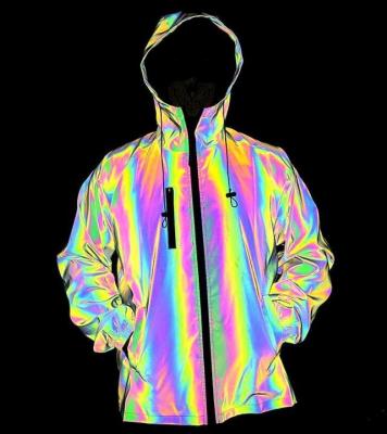 China Apparel Custom Vendor China Men'S Colorful Reflective Jacket Night Sporting Hooded Zipper Pullover Hooded Coat for sale