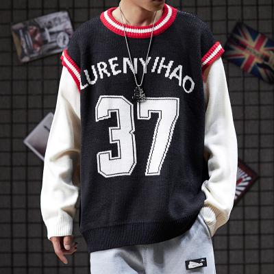 China small quantity clothing manufacturer OEM Skateboard Baseball Fake Two Piece Sweater for sale