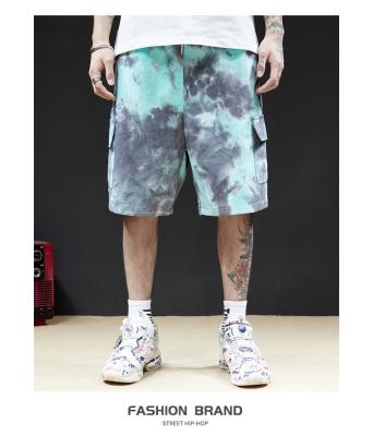 China Mourning Series Thin Summer Shorts Mint Green Taro Purple Tie Dye Basketball Shorts for sale