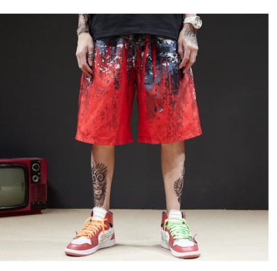 China Digital Offset Printing Gradual Mens Red Boardshorts With Pockets for sale