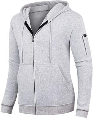 China OEM Clothing Men'S Heavyweight Fleece Hooded Sweatshirt Full Zip Hoodie With Arm Zipper Pocket for sale