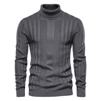 中国 Streetwearの衣類の人のタートル・ネックのセーターの偶然のニットの基本的なワイシャツ純粋な色のプルオーバー 販売のため