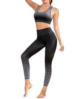 China Sportswear Quick Dry Yoga Suit Breathable Moisture Gradient Seamless Sports Suit for sale