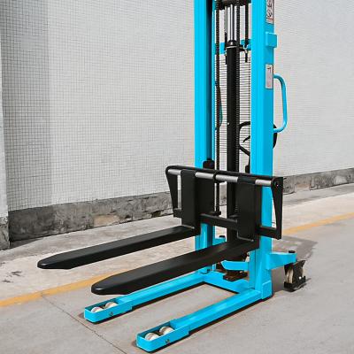 China Manual Pallet Stacker Semi Electric  1.5T walkie Straddle leg for sale