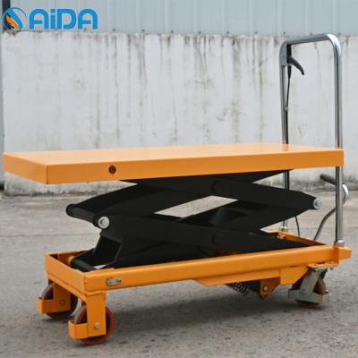 China Single Scissor Type Hydraulic Table Lifter Platform 500kg Capacity Mobile hydraulic pallet lift table for sale