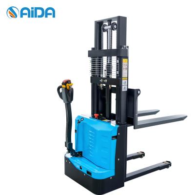 China Pedestrian Stand On Pallet Stacker full electric pallet stacker reach walkie stacker for sale