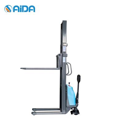 China Hydraulic Hand Semi Electric Pallet Stacker 4000mm Lift Height Warehouse Use for sale