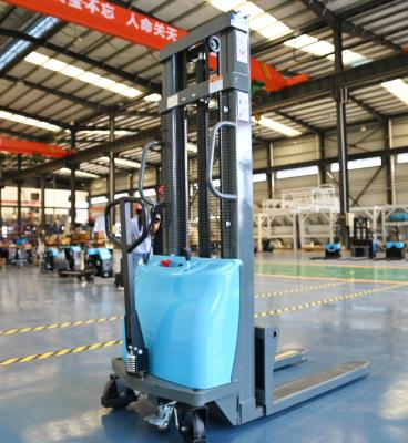 China Walk Behind Semi Electric Pallet Stacker Jack 1t Automatic for sale