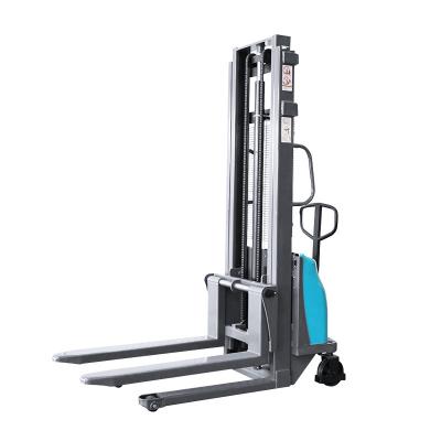 China Labor Saving Semi Electric Stacker 1.5 Ton , Battery Pallet Stacker 3.5m Lift Height for sale