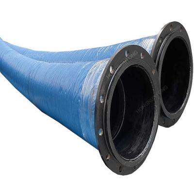 China Black 24 inches Dredge Suction Hose Interior Lining Flexible Rubber Pipe for sale