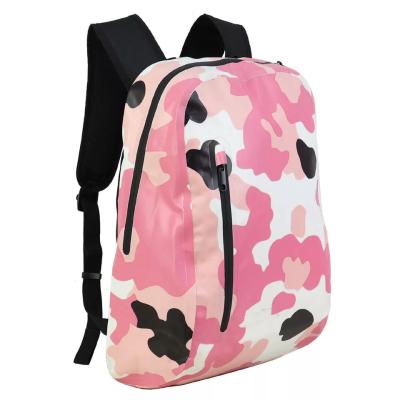 China Camouflage Waterproof Dry Backpack PVC Airtight Zipper Dry Bag 20L for sale